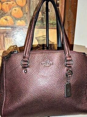 Coach Metallic Stanton Med Black Hardware Satchel/Crossbody Fall